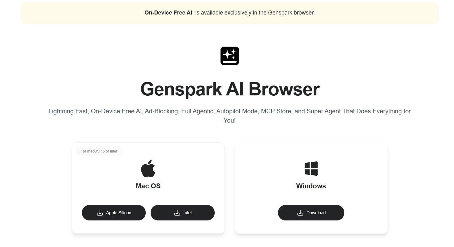 Genspark Dashboard Interface designed for high-efficiency search queries